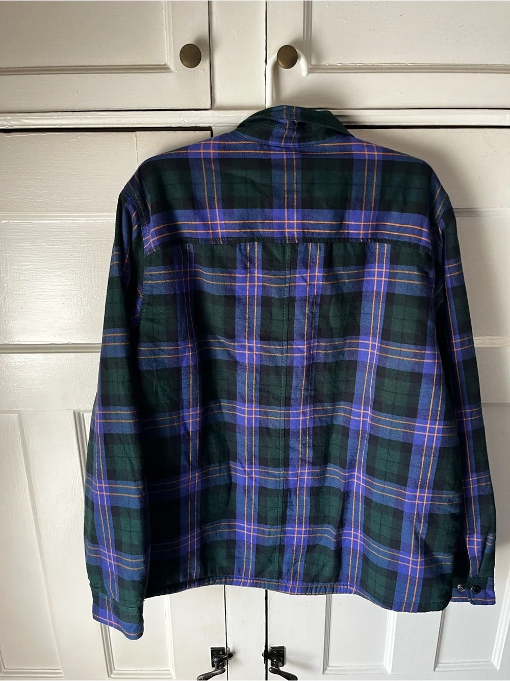 The North Face Green & Purple Plaid Sherpa-Lined Button Shirt - Men’s Size L